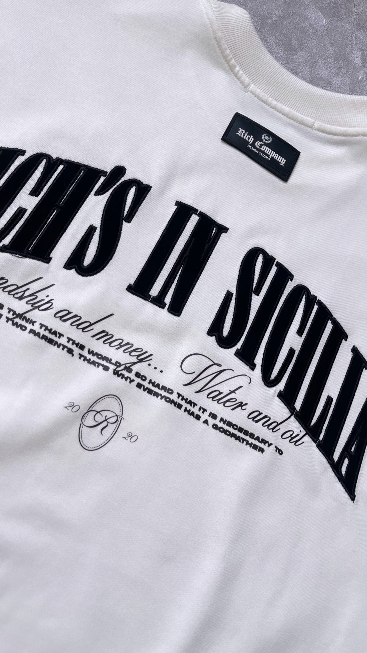 CAMISETA RICH IN SICILIA GAMUZA CUERO B