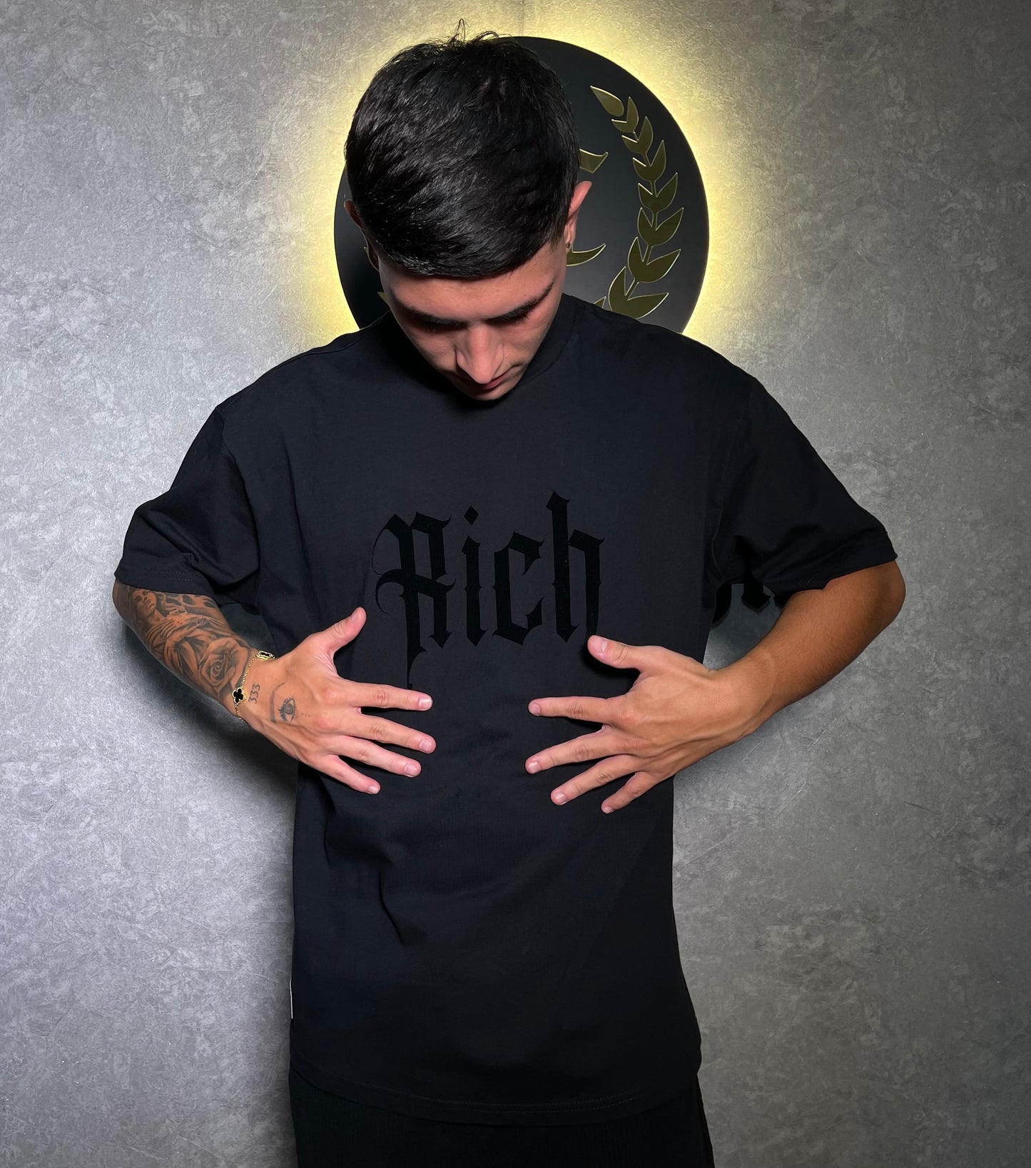 Camiseta Rich gamuza negro