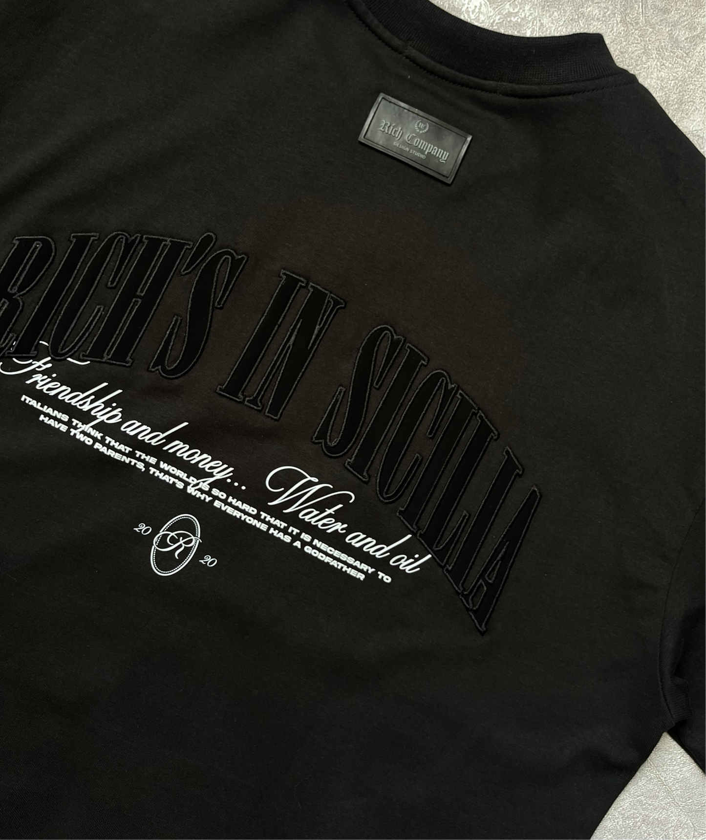 CAMISETA RICH IN SICILIA GAMUZA CUERO